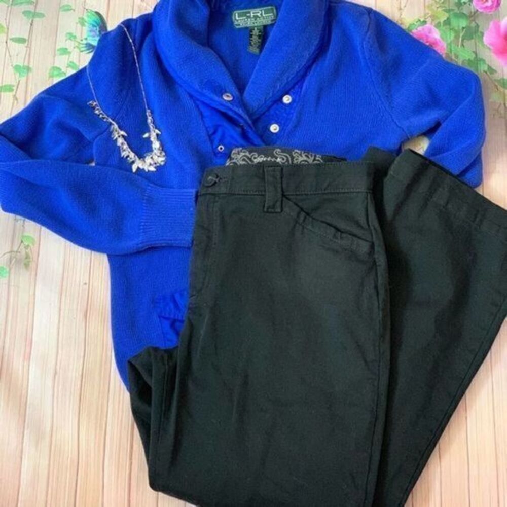 LEE Ladies Comfort Black Chino Pants US 8 PETITE